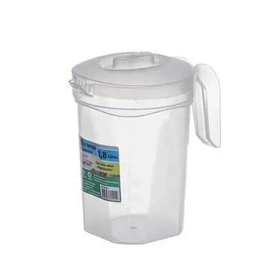 JARRA DE MEDIDA / DOSADOR GRADUADO DE PLASTICO COM TAMPA 1,8L