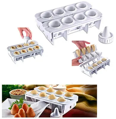 FABRICA DE COXINHA DE PLASTICO COM 8 FORMAS BRANCO