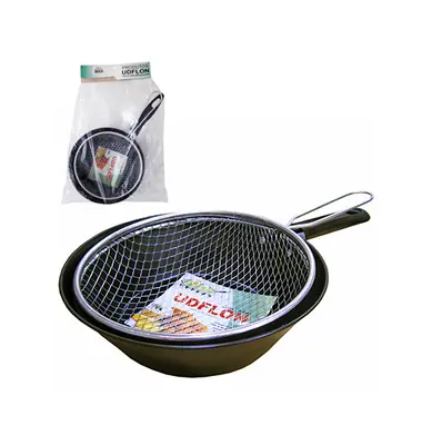 FRIGIDEIRA DE FERRO COM CESTO PARA FRITURA Nº20