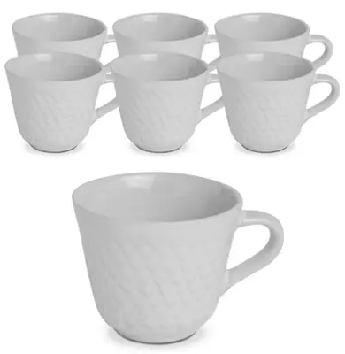 JOGO DE XICARA DE PORCELANA PARA CAFE CONICA BRANCA COM 6 PECAS 60ML
