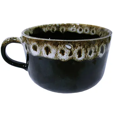 CANECA DE PORCELANA JUMBO BORDA DECORADA 450ML