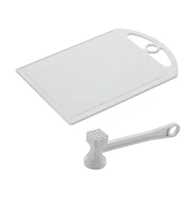 TABUA DE CORTE DE PLASTICO BRANCO + MARTELO COAMIL
