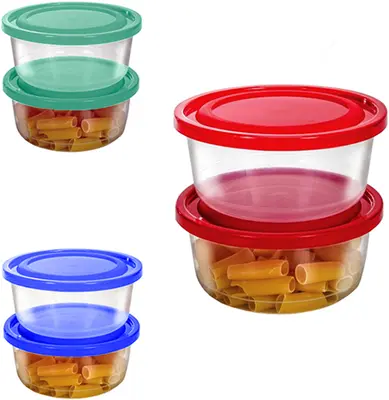 CONJUNTO DE POTE DE PLASTICO REDONDO PRIME COM TAMPA COLORS 2 PECAS 1250ML