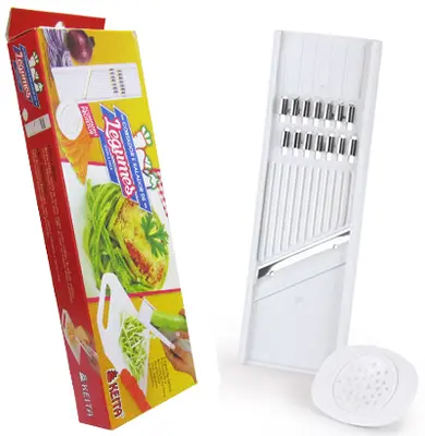 CORTADOR FATIADOR E RALADOR DUPLA FACE DE METAL/PLASTICO 21CM
