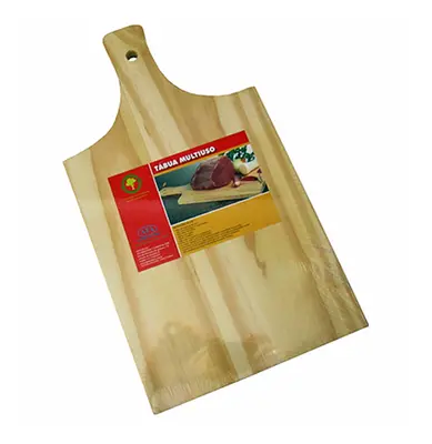 TABUA DE CORTE DE MADEIRA MULTIUSO TRADICIONAL COM PEGADOR Nº2 32X20CM