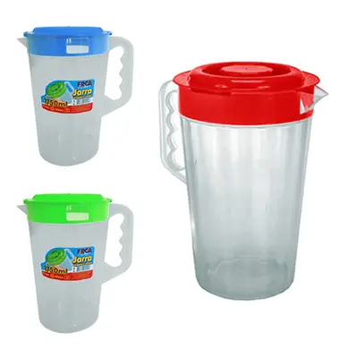JARRA DE PLASTICO CANELADA COM TAMPA E TRAVA COLORS 1,75L