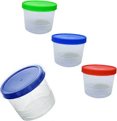 POTE DE PLASTICO REDONDO COM TAMPA DE ROSCA COLORS 360ML