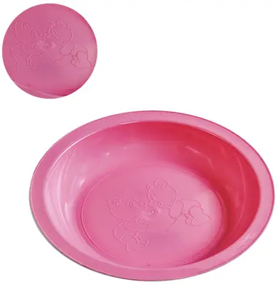 PRATO DE PLASTICO INFANTIL ROSA 20,5CM DE Ø