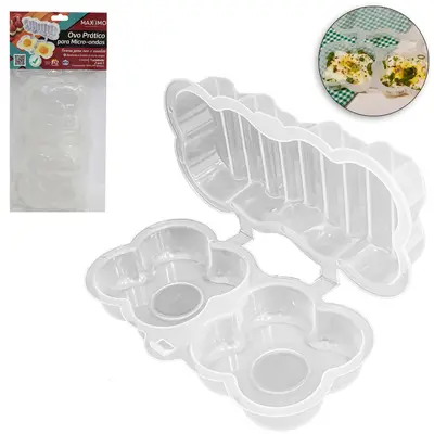 POTE FORMA DE MICROONDAS DE PLASTICO PARA OVO PRATICO 2 EM 1 18CM