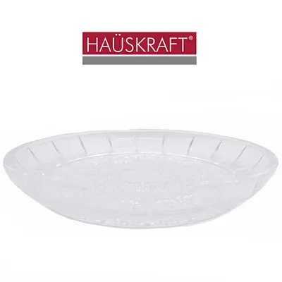 PRATO DE CRISTAL PARA BOLO / DOCES FAMILY HAUSKRAFT 19CM DE Ø NA CAIXA