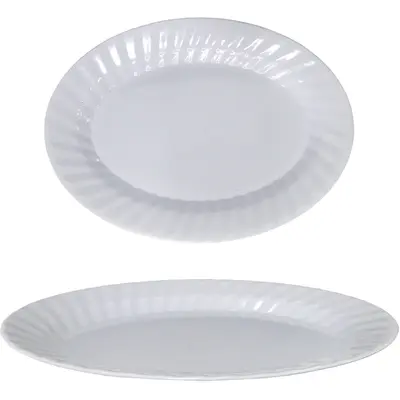 TRAVESSA DE MELAMINA OVAL BRANCO LIGHT 24,5X17CM