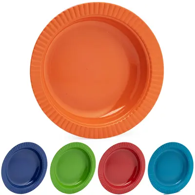 PRATO DE PLASTICO FUNDO COLORS 23CM DE Ø