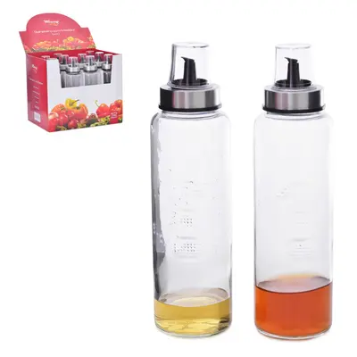 AZEITEIRO / VINAGREIRO DE VIDRO COM BICO DOSADOR INOX 500ML