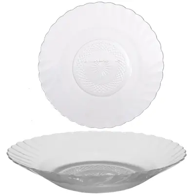 PRATO DE VIDRO FUNDO TRANSPARENTE 22CM DE Ø