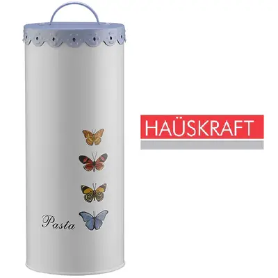 POTE DE LATA REDONDO MACARRAO / MASSA COM TAMPA + ALCA BUTTERFLY HAUSKRAFT 2,4L