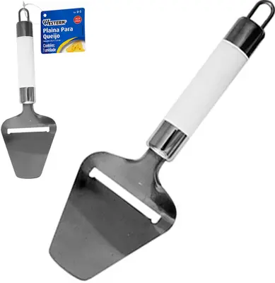 PLAINA DE QUEIJO DE INOX CABO BRANCO 22,5X7,5CM