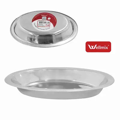 TRAVESSA DE INOX OVAL FUNDA 20X14CM