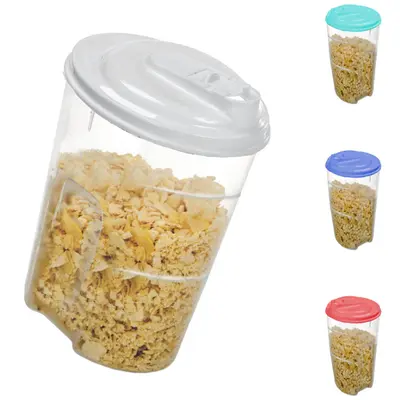 ACUCAREIRO / FARINHEIRA DE PLASTICO OVAL COM TAMPA COLORS 1200ML