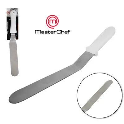 ESPATULA DE COZINHA / CONFEITEIRO DE INOX COM DEGRAU CABO PLASTICO BRANCO GASTRONOMIE MASTERCHEF 36,5CM
