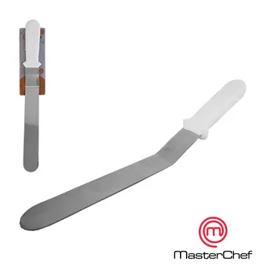 ESPATULA DE COZINHA / CONFEITEIRO DE INOX COM DEGRAU CABO PLASTICO MASTERCHEF 41,5CM