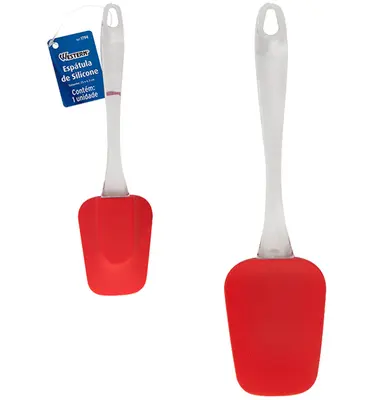 ESPATULA DE SILICONE MULTIUSO VERMELHO CABO ACRILICO 25X6,3CM