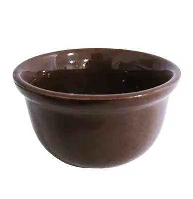 TIGELA CUMBUCA DE PORCELANA REDONDA MARROM MEDIA 250ML