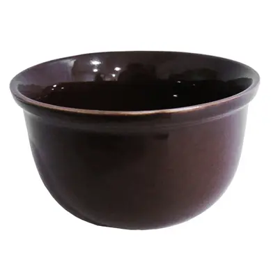TIGELA CUMBUCA DE PORCELANA REDONDA MARROM GRANDE 450ML