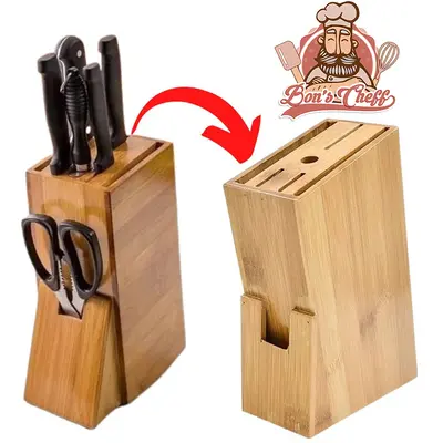 ORGANIZADOR / CEPO DE BAMBU PARA FACAS 24X15X8CM BONS CHEFF