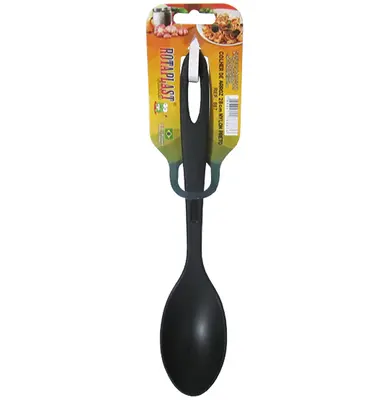 COLHER DE ARROZ DE NYLON PRETO 28CM