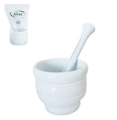 PILAO COM SOCADOR DE PLASTICO BRANCO 550ML 9X11CM DE Ø