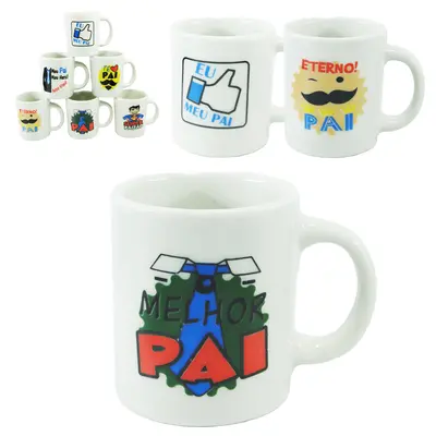 CANECA DE PORCELANA TEMATICA DIA DOS PAIS SORTIDAS 120ML