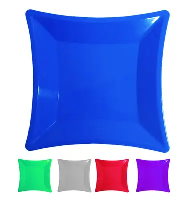 PRATO DE PLASTICO QUADRADO PARA SOBREMESA COLORS 14,5CM