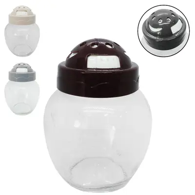 PORTA CONDIMENTO / QUEIJEIRA DE VIDRO COM TAMPA DE PLASTICO COLORS 370ML