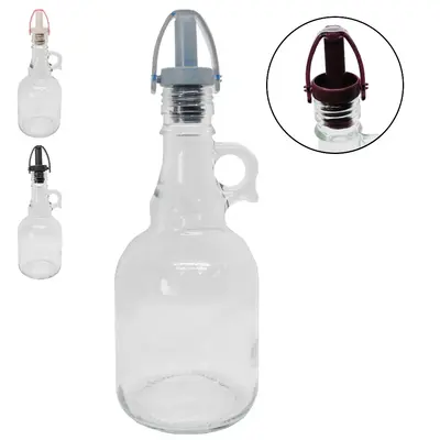 AZEITEIRO / VINAGREIRO DE VIDRO COM ALCA + BICO DOSADOR DE PLASTICO COLORS 500ML