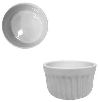 TIGELA RAMEQUIM DE PORCELANA REDONDA BRANCA 130ML