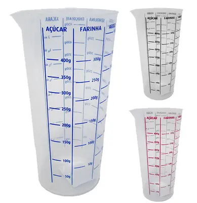 COPO DE MEDIDA / DOSADOR GRADUADO DE PLASTICO COLORS COM BICO 500ML