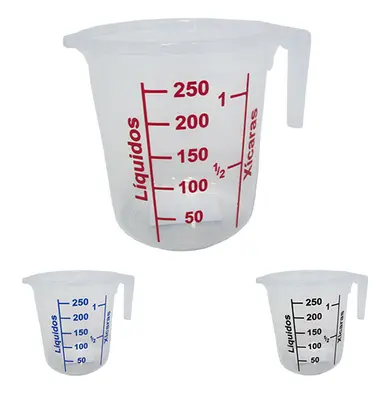 JARRA DE MEDIDA / DOSADOR GRADUADO DE PLASTICO COLORS 250ML