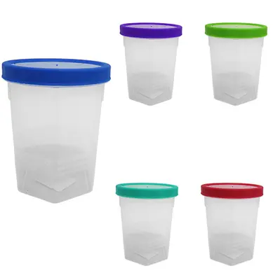 POTE DE PLASTICO SEXTAVADO COM TAMPA DE ROSCA COLORS 500ML