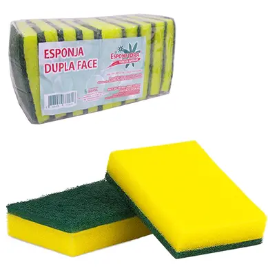 ESPONJA / BUCHA ABRASIVA MULTIUSO DUPLA FACE COM 10 PECAS 99X69X19MM