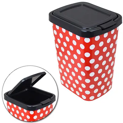 LIXEIRA DE PLASTICO RETANGULAR LABEL POA VERMELHA COM TAMPA CLICK 9L