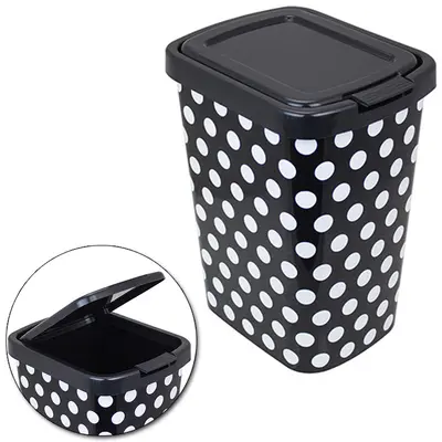LIXEIRA DE PLASTICO RETANGULAR LABEL POA PRETA COM TAMPA CLICK 9L