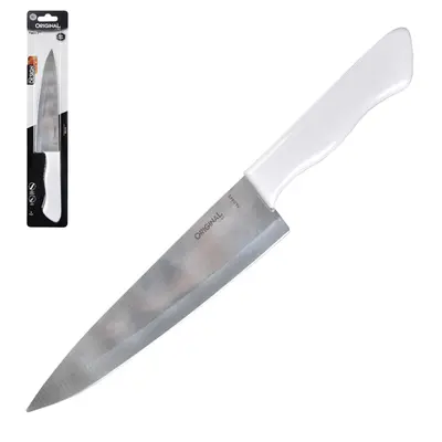 FACA DE CARNE / PEIXEIRA DE INOX 7'' CABO PLASTICO BRANCO COOK