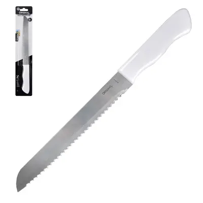 FACA DE PAO DE INOX 8'' CABO PLASTICO BRANCO COOK