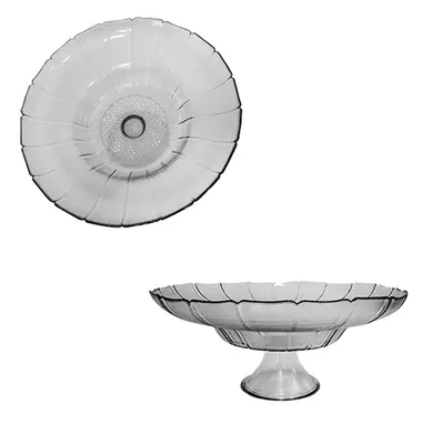 CENTRO DE MESA DE VIDRO REDONDO COM PE FLORIDA 39CM DE Ø NA CAIXA