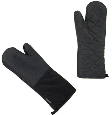 LUVA PARA COZINHA DE SILICONE TERMICA LONGA COM NEOPRENE PRETA