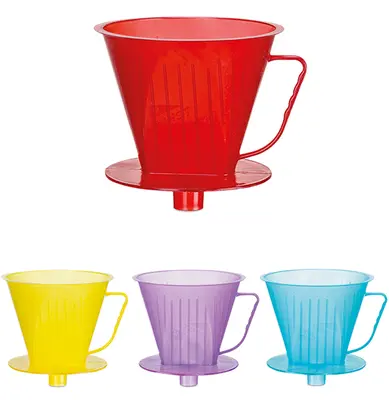 PORTA FILTRO / COADOR DE CAFE 103 DE PLASTICO TRANSCOLOR 13,5X13,5CM DE Ø