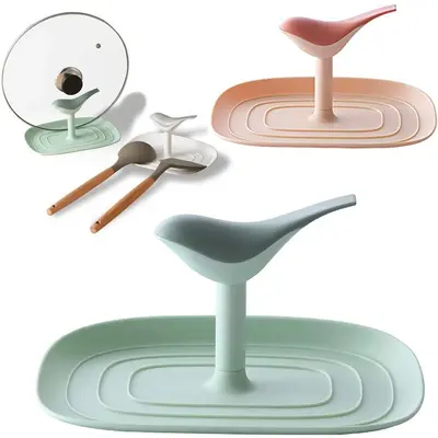 DESCANSO DE PLASTICO PARA TALHER E TAMPA MULTIUSO COLORS 19X14X10CM