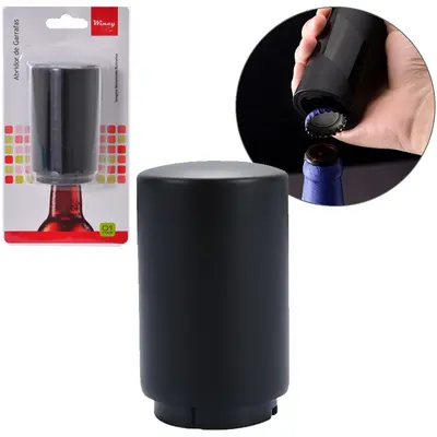 ABRIDOR DE GARRAFA MAGNETICO DE PLASTICO / INOX 8,5X5CM DE Ø