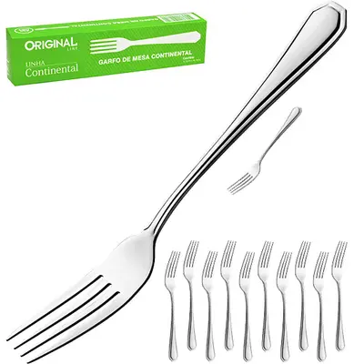GARFO DE MESA DE INOX CONTINENTAL COM 12 PECAS