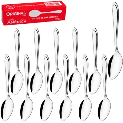 COLHER DE MESA DE INOX AMERICA COM 12 PECAS 19CM